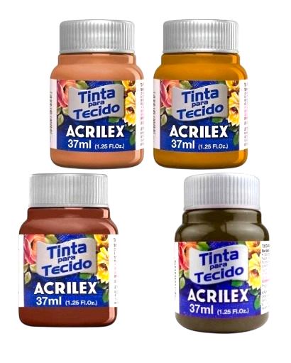 TINTA TECIDO ACRILEX BEGE/MARROM